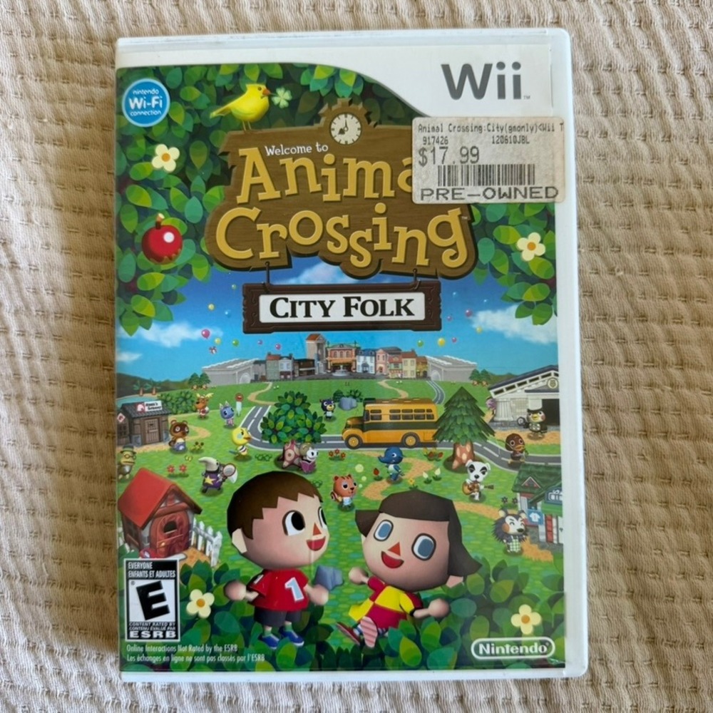Nintendo Animal Crossing City Folk Wii One Size White Game Disc Manual Case